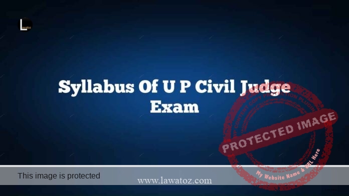 Syllabus of U P Civil Judge  Exam